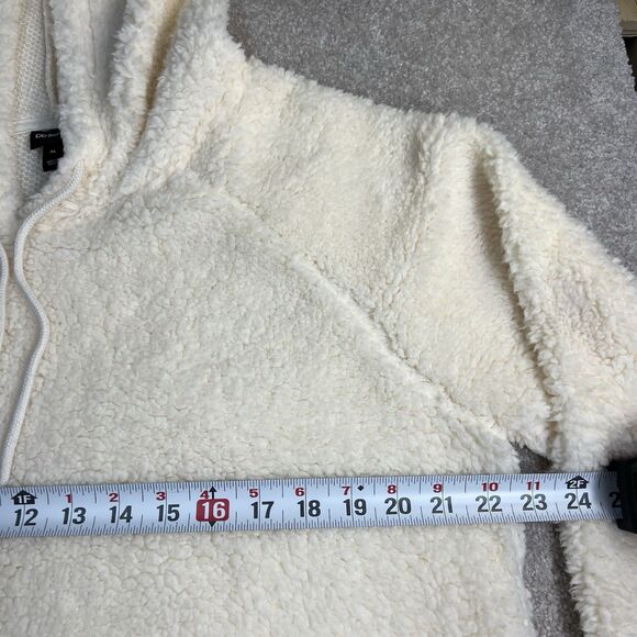 Womens DB SUNDAY Cream Fluffy Hoodie Sweatshirt Sz. XL Teddy - Picture 4 of 5
